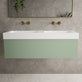 Raffinata One Drawer Vanity Unit With Beyondstone Double BLOC Basin - Matt Light Green 1200mm image
