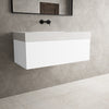 Raffinata One Drawer Vanity Unit With Beyondstone BLOC Basin - Matt White 1000mm image