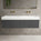 Raffinata Two Drawer Vanity Unit With Beyondstone BLOC Double Basin - Dark Concrete 1400mm