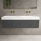 Raffinata Two Drawer Vanity Unit With Beyondstone BLOC Double Basin - Dark Concrete 1400mm image