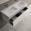 Raffinata Two Drawer Vanity Unit  With Beyondstone BLOC Double Basin - Gloss White 1200mm image