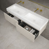 Raffinata Two Drawer Vanity Unit With Beyondstone BLOC Double Basin - Matt Cashmere 1400mm image