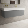 Raffinata Two Drawer Vanity Unit  With Beyondstone BLOC Double Basin - Matt Dust 1200mm image