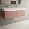 Raffinata Two Drawer Vanity Unit  With Beyondstone BLOC Double Basin - Matt Pink 1200mm image