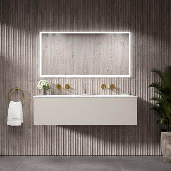 Raffinata One Drawer Vanity Unit With Beyondstone Double Basin - Matt Cashmere 1200mm