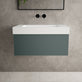 Raffinata One Drawer Vanity Unit With Beyondstone BLOC Basin - Matt Dark Green 800mm image