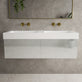 Raffinata Two Drawer Vanity Unit  With Beyondstone BLOC Double Basin - Gloss Dove 1200mm image
