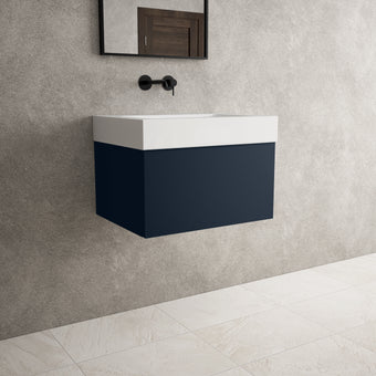 Raffinata One Drawer Vanity Unit  With Beyondstone BLOC Basin - Matt Indigo 600mm