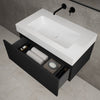 Raffinata One Drawer Vanity Unit With Beyondstone BLOC Basin - Matt Black 800mm image