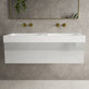 Raffinata One Drawer Vanity Unit With Beyondstone Double BLOC Basin - Gloss Dove 1200mm image