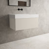 Raffinata One Drawer Vanity Unit With Beyondstone BLOC Basin - Matt Cashmere 800mm image