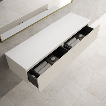Raffinata Two Drawer Countertop Vanity Unit - Matt Cashmere 1600mm