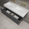 Raffinata One Drawer Vanity Unit With Beyondstone Double BLOC Basin - Dark Concrete 1200mm image