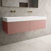 Raffinata Two Drawer Vanity Unit With Beyondstone BLOC Double Basin - Matt Pink 1400mm image