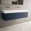 Raffinata Two Drawer Vanity Unit With Beyondstone BLOC Double Basin - Matt Indigo 1400mm image