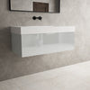 Raffinata One Drawer Vanity Unit With Beyondstone BLOC Basin - Gloss Dove 1000mm image