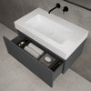 Raffinata One Drawer Vanity Unit With Beyondstone BLOC Basin - Dark Concrete 800mm image