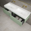 Raffinata Two Drawer Vanity Unit With Beyondstone BLOC Double Basin - Matt Light Green 1400mm image
