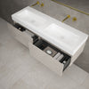 Raffinata Two Drawer Vanity Unit With Beyondstone BLOC Double Basin - Gloss Cashmere 1400mm image