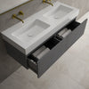 Raffinata Two Drawer Vanity Unit With Beyondstone BLOC Double Basin - Dark Concrete 1200mm image