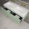Raffinata Two Drawer Vanity Unit  With Beyondstone BLOC Double Basin - Matt Light Green 1200mm image