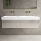 Raffinata Two Drawer Vanity Unit With Beyondstone BLOC Double Basin - Gloss Cashmere 1400mm image