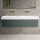 Raffinata Two Drawer Vanity Unit With Beyondstone BLOC Double Basin - Matt Dark Green 1400mm image