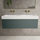 Raffinata One Drawer Vanity Unit With Beyondstone Double BLOC Basin - Matt Dark Green 1200mm image