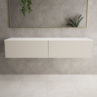 Raffinata Two Drawer Countertop Vanity Unit - Matt Cashmere 1600mm