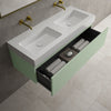 Raffinata One Drawer Vanity Unit With Beyondstone Double BLOC Basin - Matt Light Green 1200mm image