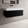 Raffinata One Drawer Vanity Unit With Beyondstone BLOC Basin - Matt Black 1000mm image