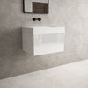 Raffinata One Drawer Vanity Unit  With Beyondstone BLOC Basin - Gloss White 600mm image