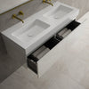 Raffinata Two Drawer Vanity Unit  With Beyondstone BLOC Double Basin - Gloss Dove 1200mm image