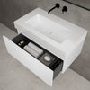 Raffinata One Drawer Vanity Unit With Beyondstone BLOC Basin - Matt White 800mm image