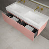 Raffinata Two Drawer Vanity Unit  With Beyondstone BLOC Double Basin - Matt Pink 1200mm image