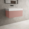 Raffinata One Drawer Vanity Unit With Beyondstone BLOC Basin - Matt Pink 800mm image