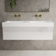 Raffinata One Drawer Vanity Unit With Beyondstone Double BLOC Basin - Gloss White 1200mm image