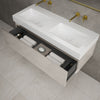 Raffinata One Drawer Vanity Unit With Beyondstone Double BLOC Basin - Gloss Cashmere 1200mm image