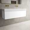 Raffinata One Drawer Vanity Unit With Beyondstone Double BLOC Basin - Matt White 1200mm image