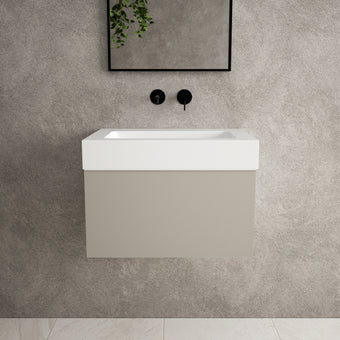 Raffinata One Drawer Vanity Unit  With Beyondstone BLOC Basin - Matt Stone 600mm
