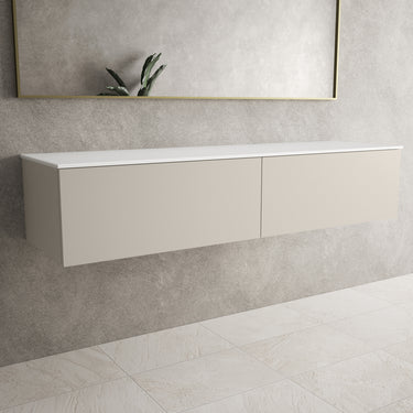 Raffinata Two Drawer Countertop Vanity Unit - Matt Cashmere 1600mm