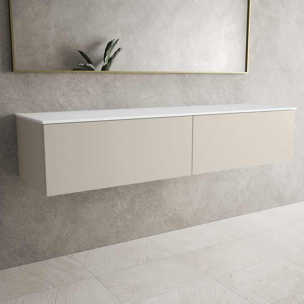 Raffinata Two Drawer Countertop Vanity Unit - Matt Cashmere 1600mm