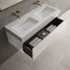 Raffinata One Drawer Vanity Unit With Beyondstone Double BLOC Basin - Gloss Cashmere 1200mm image