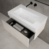Raffinata One Drawer Vanity Unit With Beyondstone BLOC Basin - Gloss Cashmere 800mm image