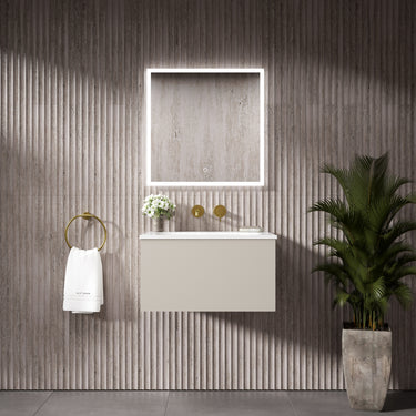 Raffinata One Drawer Vanity Unit  With Beyondstone Basin - Matt Cashmere 600mm