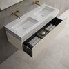 Raffinata One Drawer Vanity Unit With Beyondstone Double BLOC Basin - Matt Stone 1200mm image