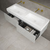 Raffinata Two Drawer Vanity Unit With Beyondstone BLOC Double Basin - Gloss Dove 1400mm image