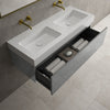 Raffinata One Drawer Vanity Unit With Beyondstone Double BLOC Basin - Gloss Dust 1200mm image