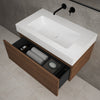 Raffinata One Drawer Vanity Unit With Beyondstone BLOC Basin - Walnut 800mm image