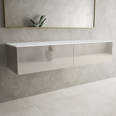 Raffinata Two Drawer Countertop Vanity Unit - Gloss Cashmere 1600mm